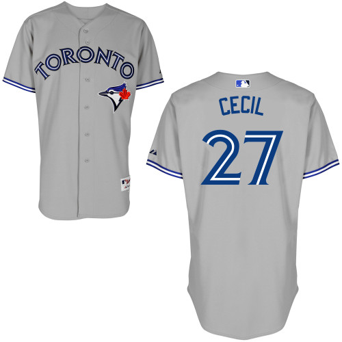 Brett Cecil #27 mlb Jersey-Toronto Blue Jays Women's Authentic Road Gray Cool Base Baseball Jersey